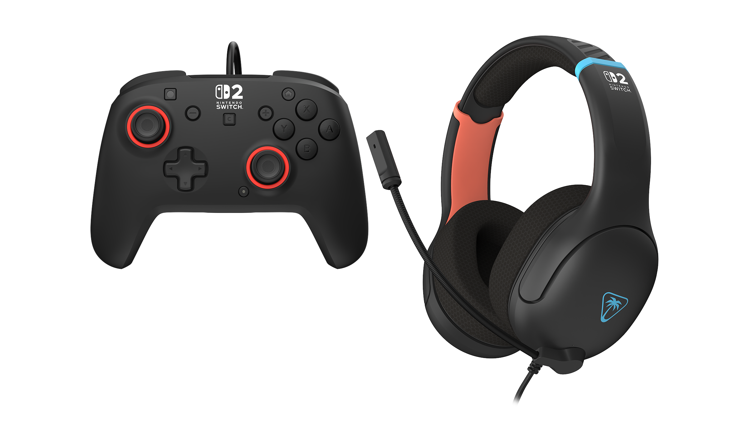 Turtle Beach | Airlite Fit Wired Gaming Headset | Charcoal Black + Rematch Wired Gaming Controller for Nintendo Switch 2 Bundle